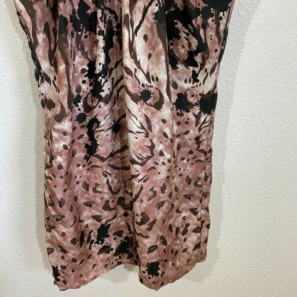 Alexander McQueen Silk Short Sleeve Gathered Front Dress Pink Patterned - Picture 3 of 8